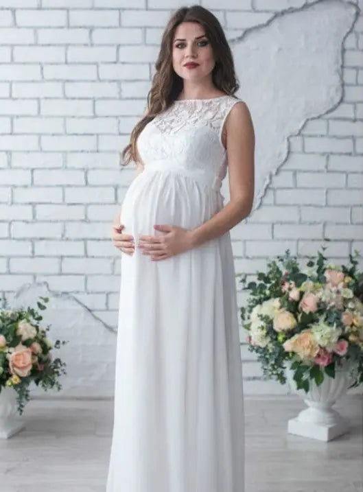 Lace Sleeveless Maternity DressÂ
