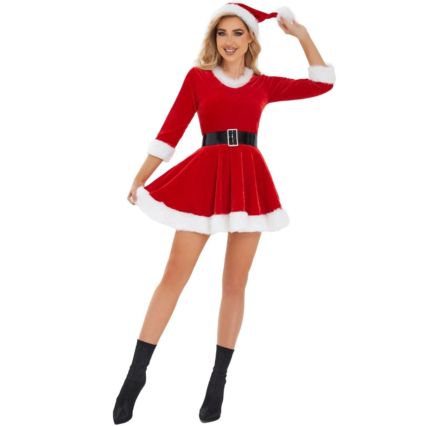 S-XXL Sequins Christmas Clothes Sexy Party Christmas Stage Performance Costume Cos Christmas Outfit Uniform SuitÂ