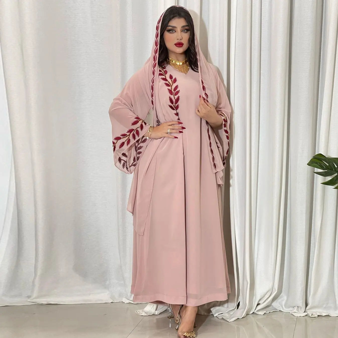 Women's Temperament Fashion Embroidery V-neck DressÂ