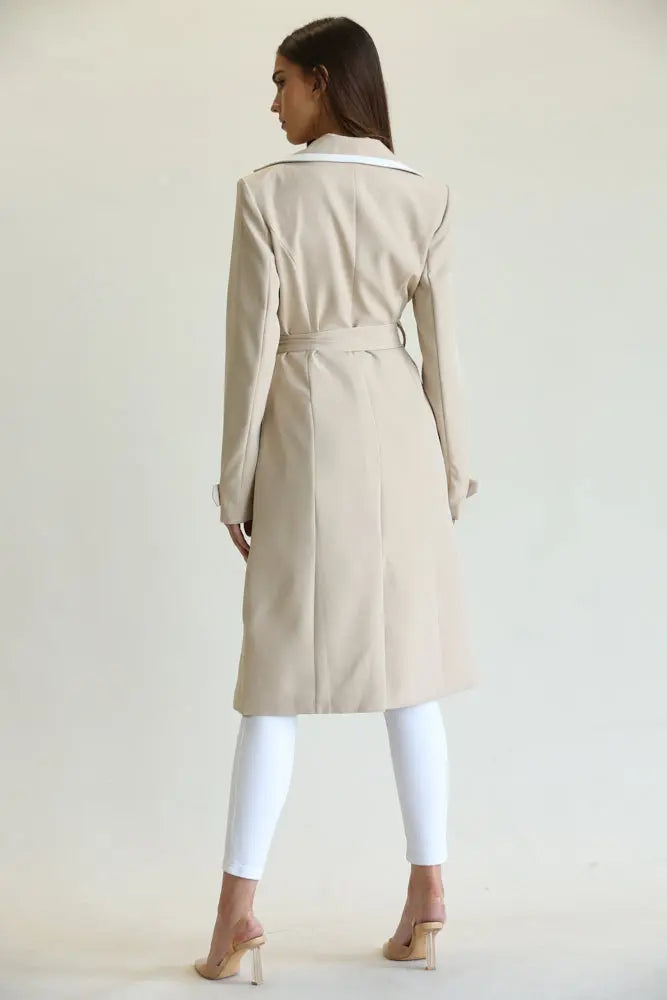 Elegant Long Belted Coat for WomenÂ