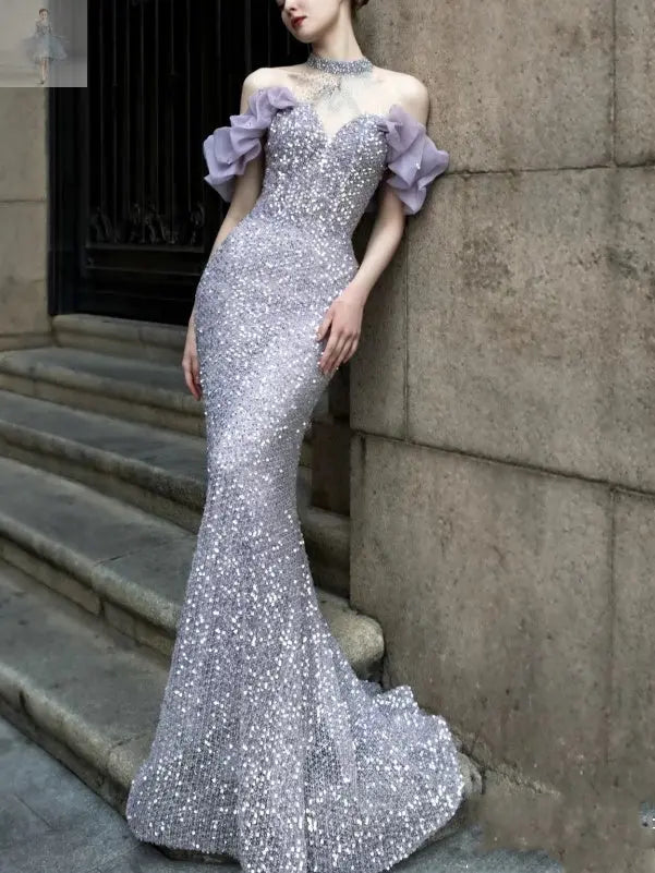Purple Host Starry Sky Annual Meeting Beaded Toast Dress Halter Model Catwalk Fishtail Purple Host Starry Sky Annual Meeting Beaded Toast Dress Halter Model Catwalk Fishtail Purple Host Starry Sky Annual Meeting Beaded Toast Dress Halter Model Catwalk Fishtail Purple Host Starry Sky Annual Meeting Beaded Toast Dress Halter Model Catwalk Fishtail Zenzi Style