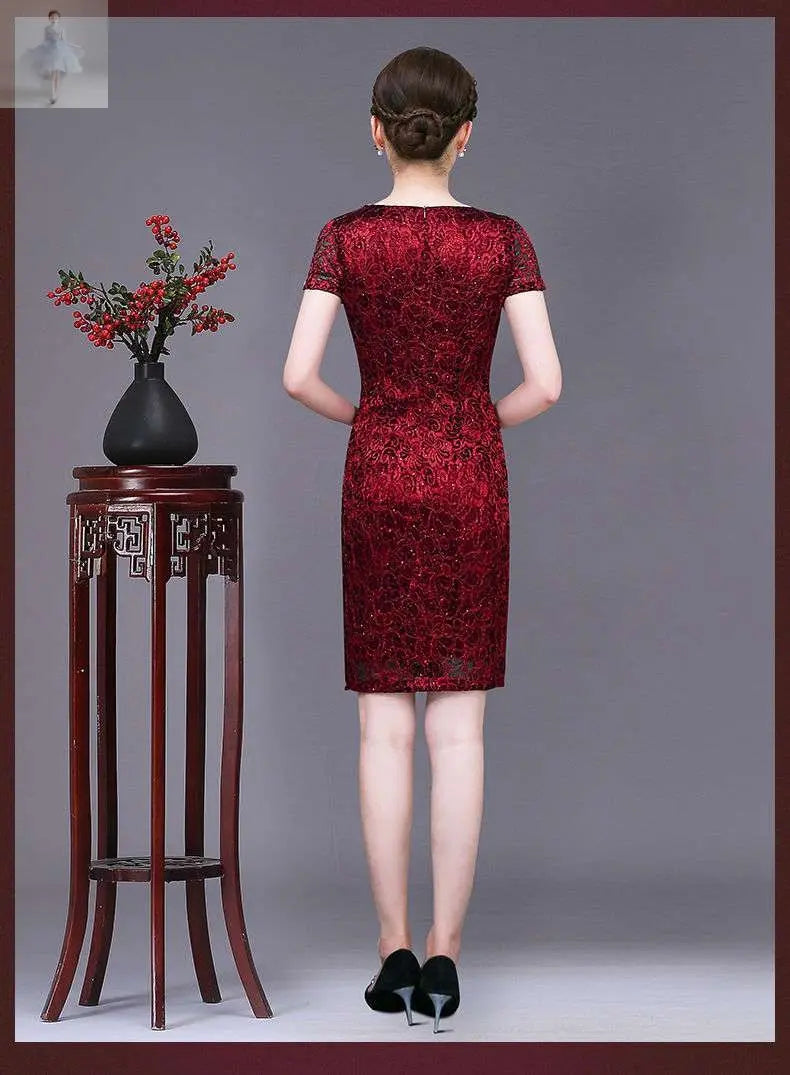 Summer Cheongsam Mother Dress Foreign Summer Cheongsam Mother Dress Foreign Summer Cheongsam Mother Dress Foreign Summer Cheongsam Mother Dress Foreign Zenzi Style
