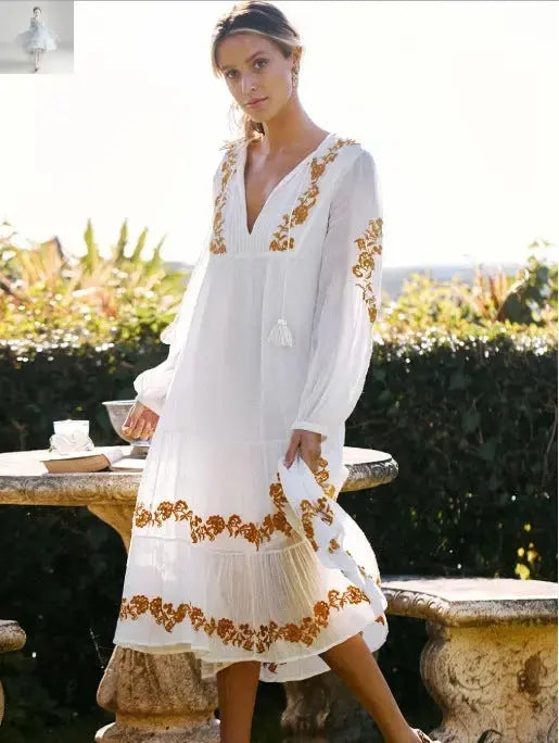 V-neck Embroidered Loose Dress Embroidered Long Skirt V-neck Embroidered Loose Dress Embroidered Long Skirt V-neck Embroidered Loose Dress Embroidered Long Skirt V-neck Embroidered Loose Dress Embroidered Long Skirt