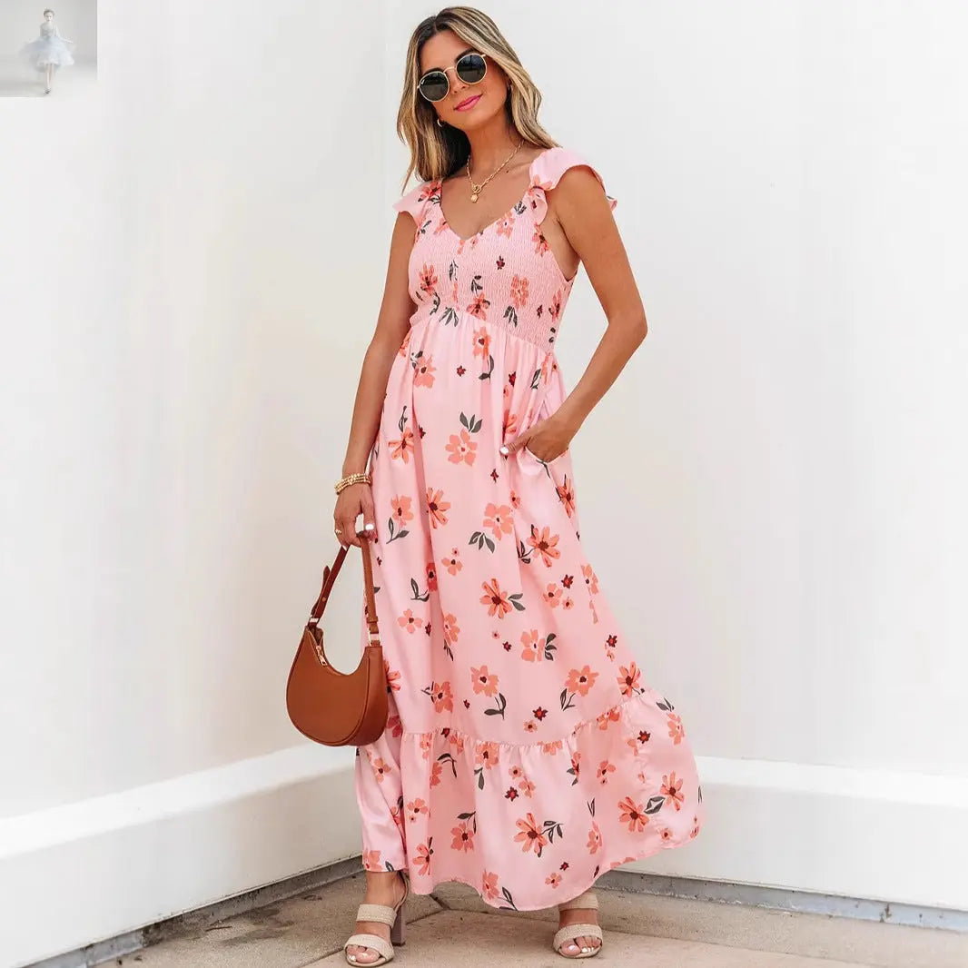 Women's Long Dress Summer New V-neck Dress Women's Long Dress Summer New V-neck Dress Women's Long Dress Summer New V-neck Dress Women's Long Dress Summer New V-neck Dress Zenzi Style