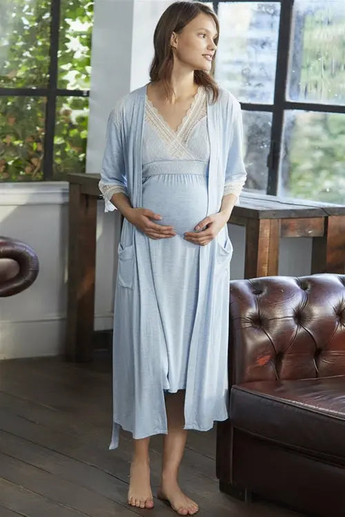 Shopymommy 5508 Chika Maternity & Nursing Nightgown With Morning GownÂ