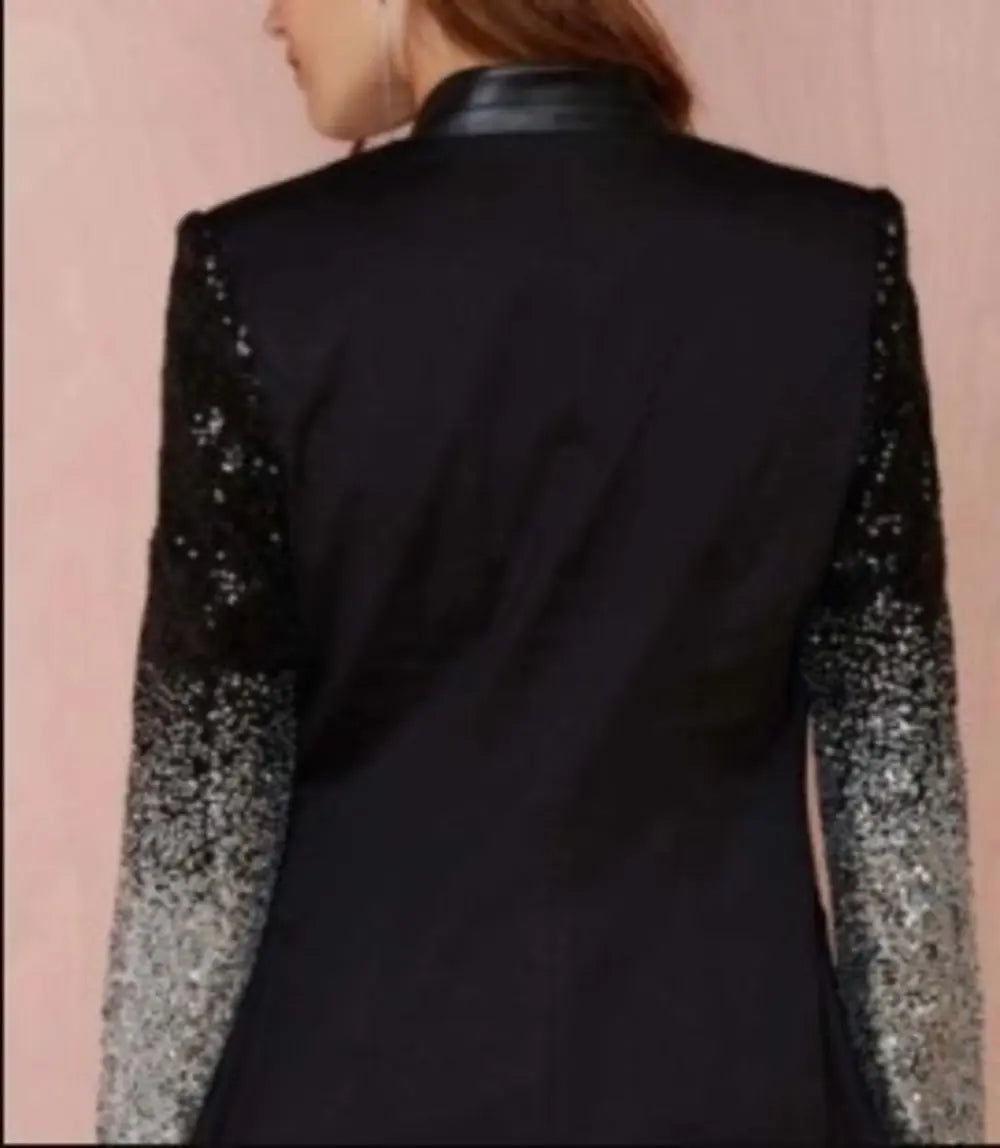Womens Blazer with Sequins SleeveÂ