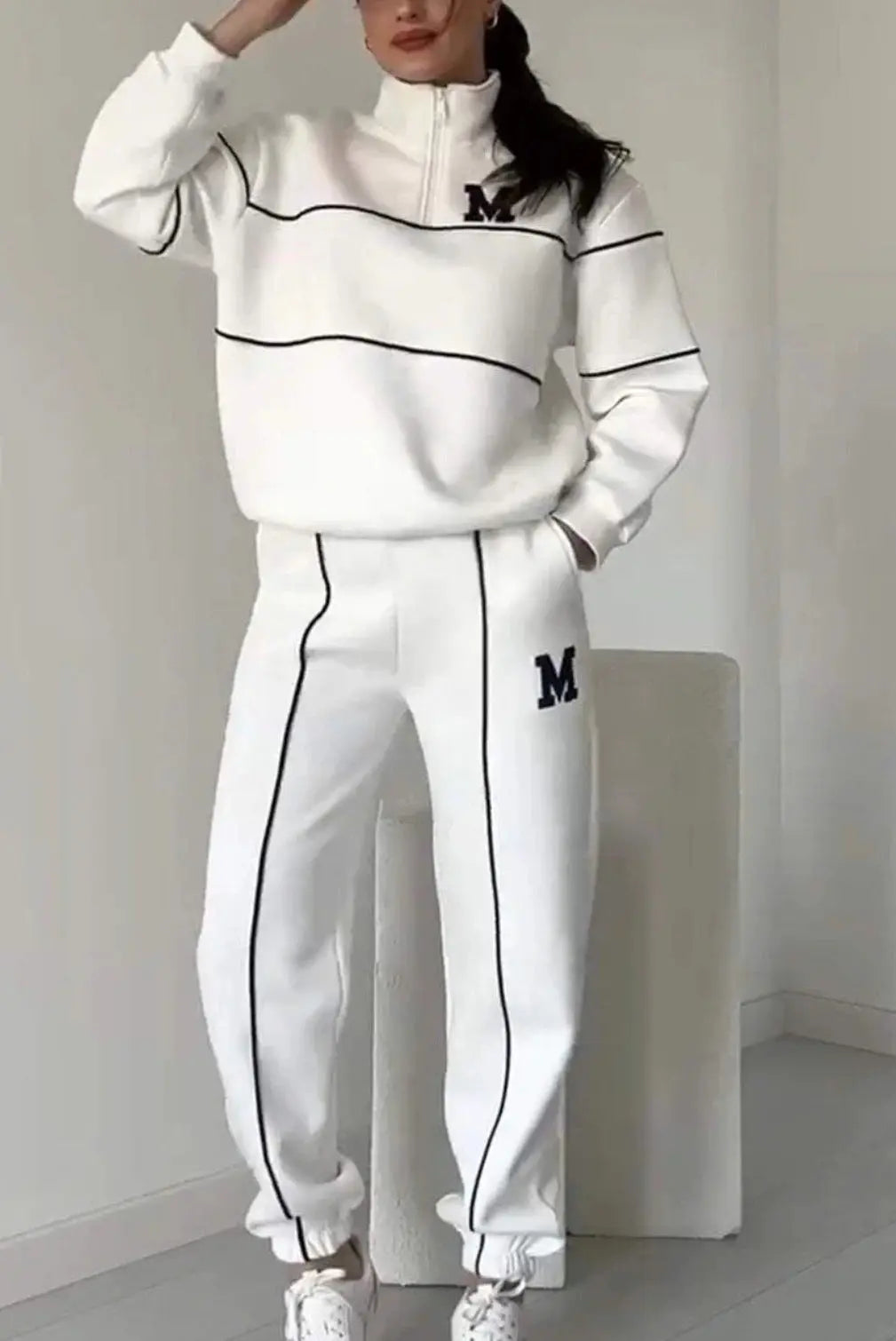 Women's 2 Piece Outfits Lounge Hoodless Pullover SweatshirtÂ