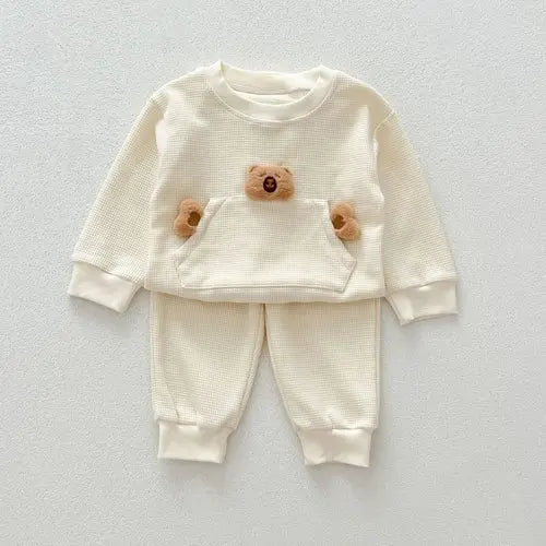 Casual and Versatile Two-Piece Set: Teddy Top Pullover and Pants forÂ