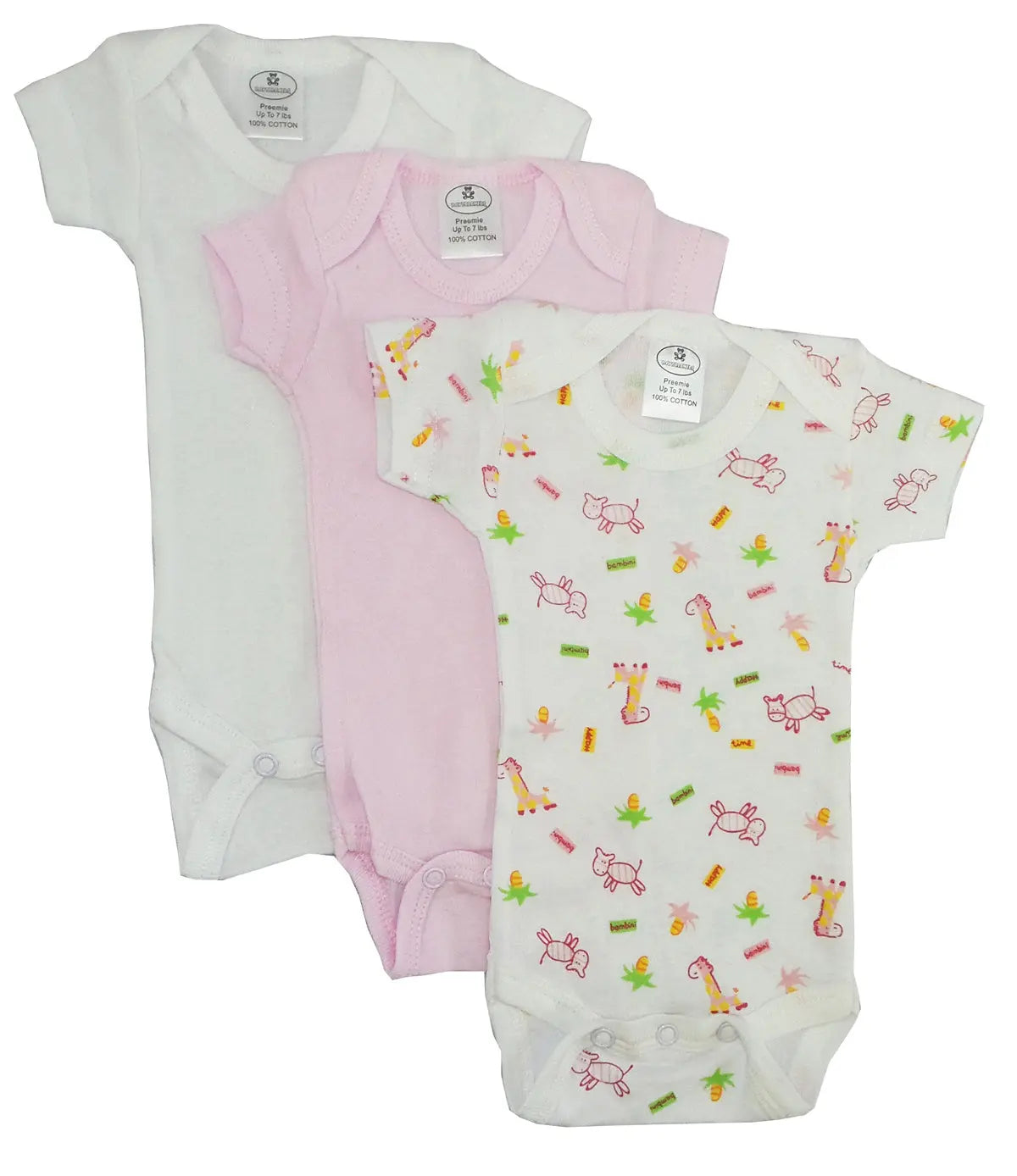 Preemie Girls Printed Short Sleeve Variety Pack 