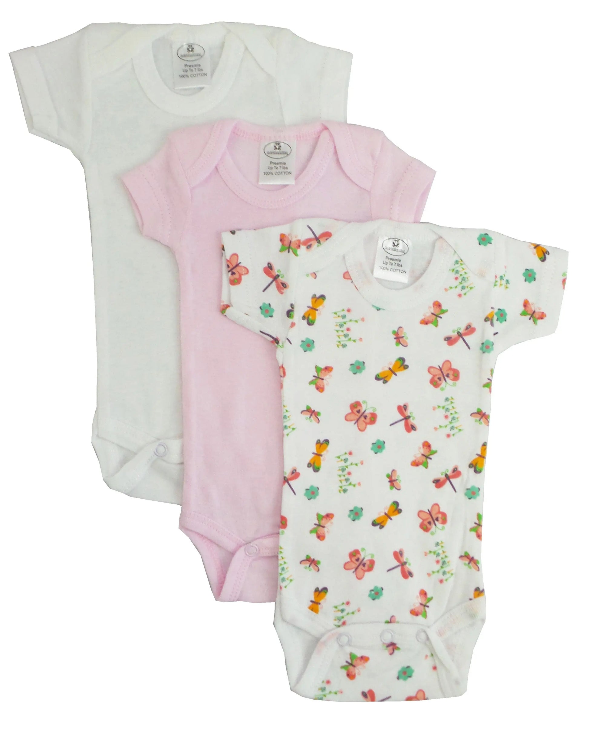 Preemie Girls Printed Short Sleeve Variety Pack 