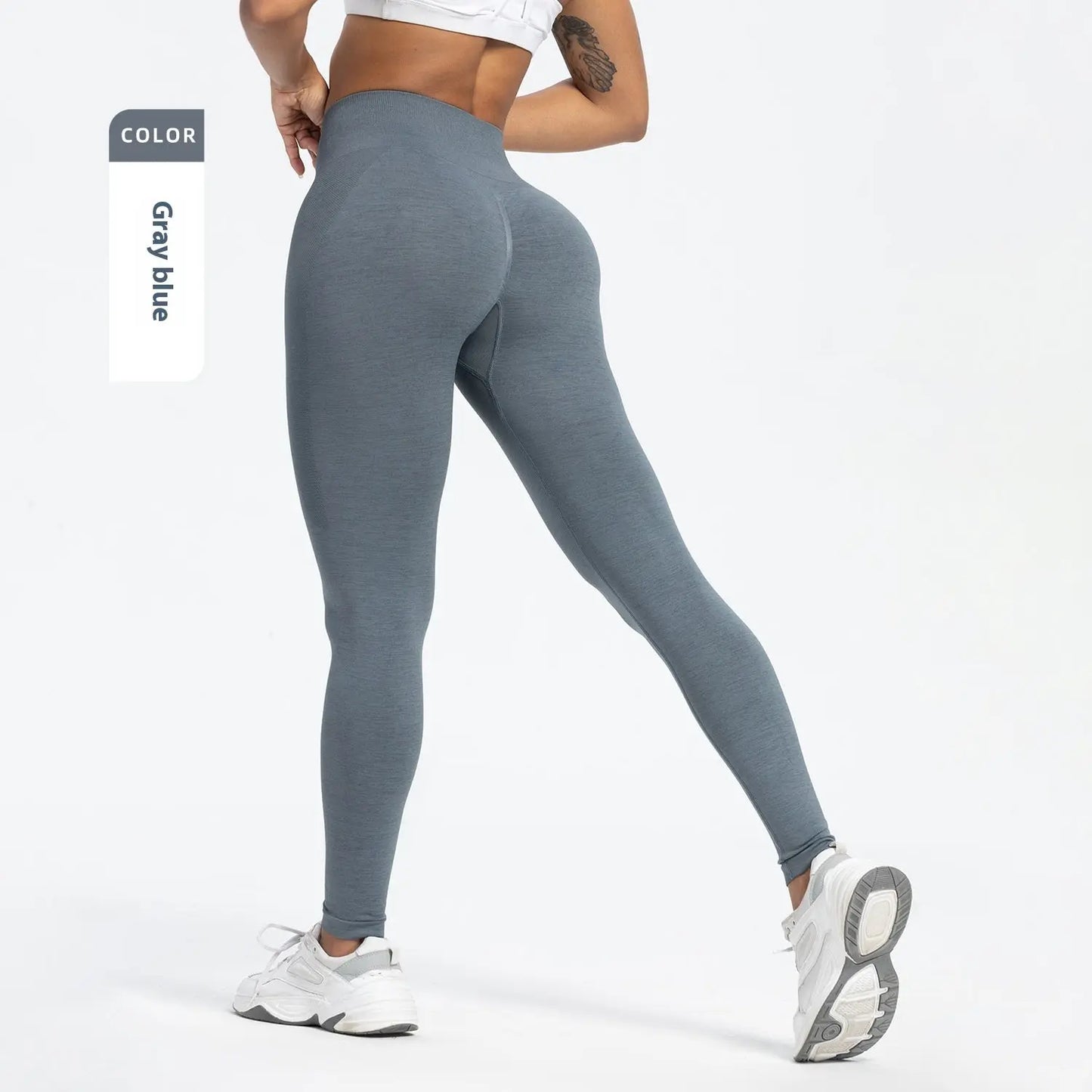 Women's Sports Fitness Pants Seamless Hip Raise High Waist Yoga Pants 
