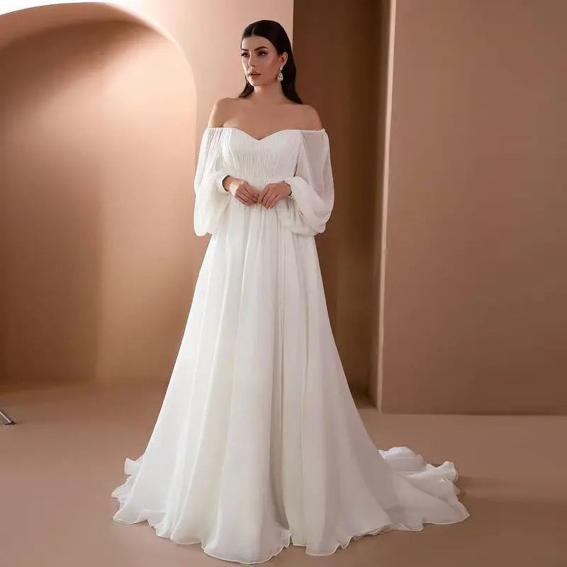 New Product Collar Dress Slim Solid Color Long Dress 
