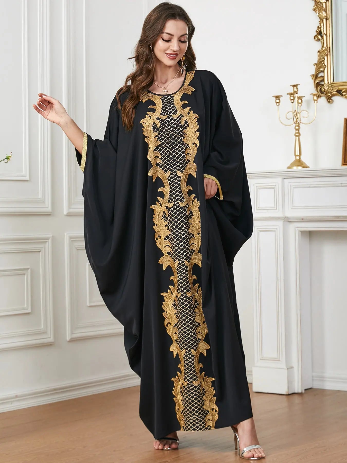 Muslim Djellaba Women's Batwing Sleeve Abaya Dress 
