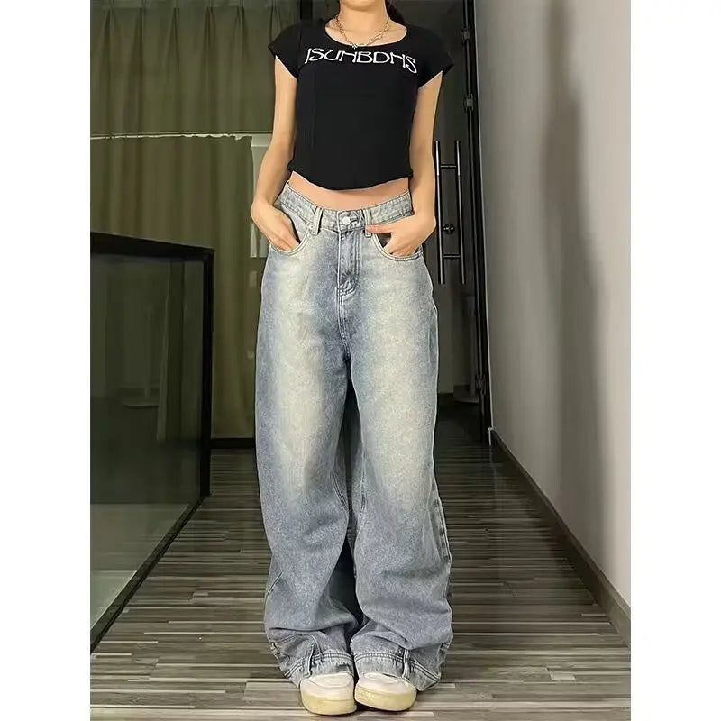 Fashion Fashion Design Straight Loose Wide-leg Bell-bottoms 