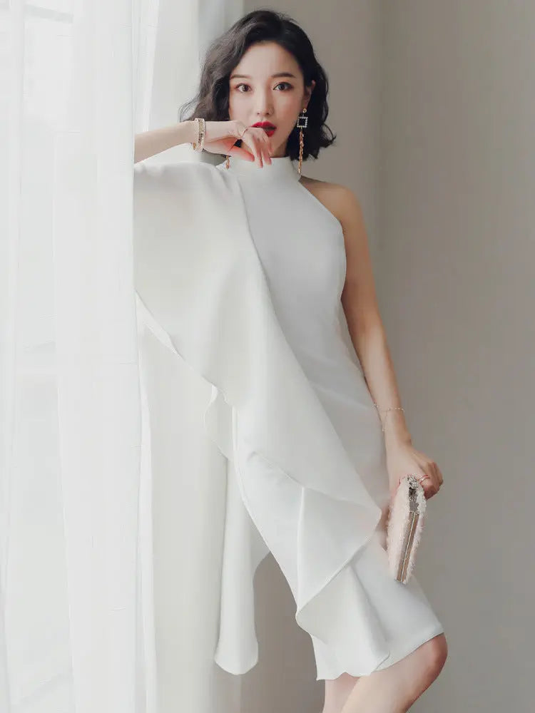 Party party white short evening dress 