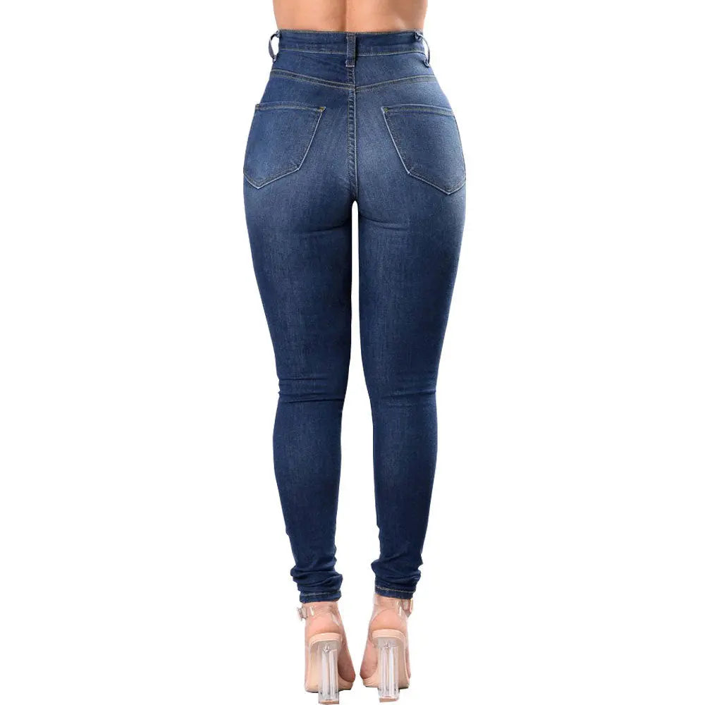 Women's ripped jeans pants 