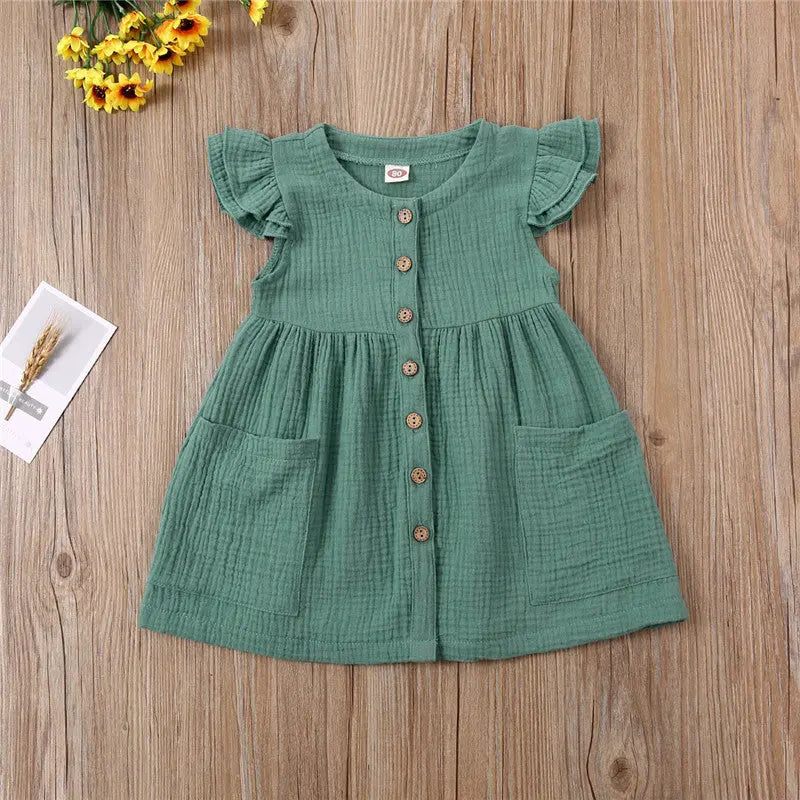 Girls short sleeve cotton dress 