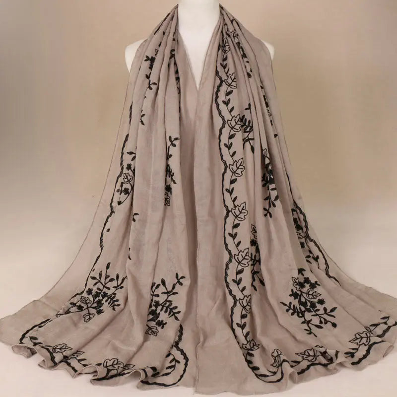 Cotton Embroidered Long Scarf For Indian Women 