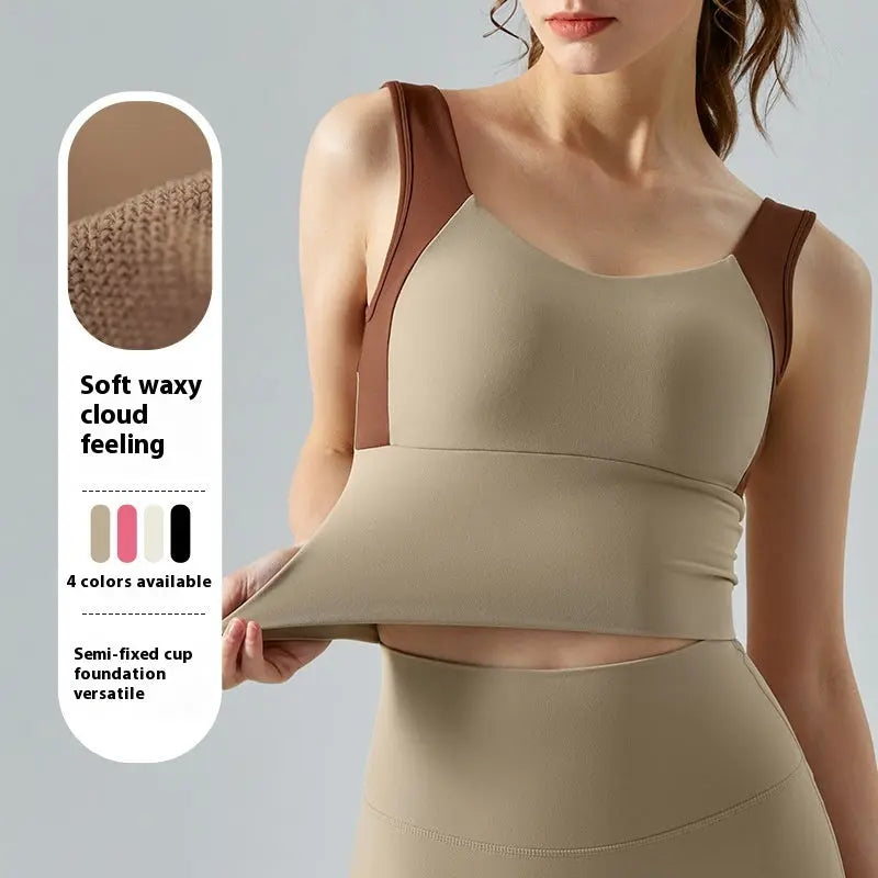 Nude Feel Semi-fixed Cup Sports Underwear Medium Tenacity Stretchy Slim-fit 