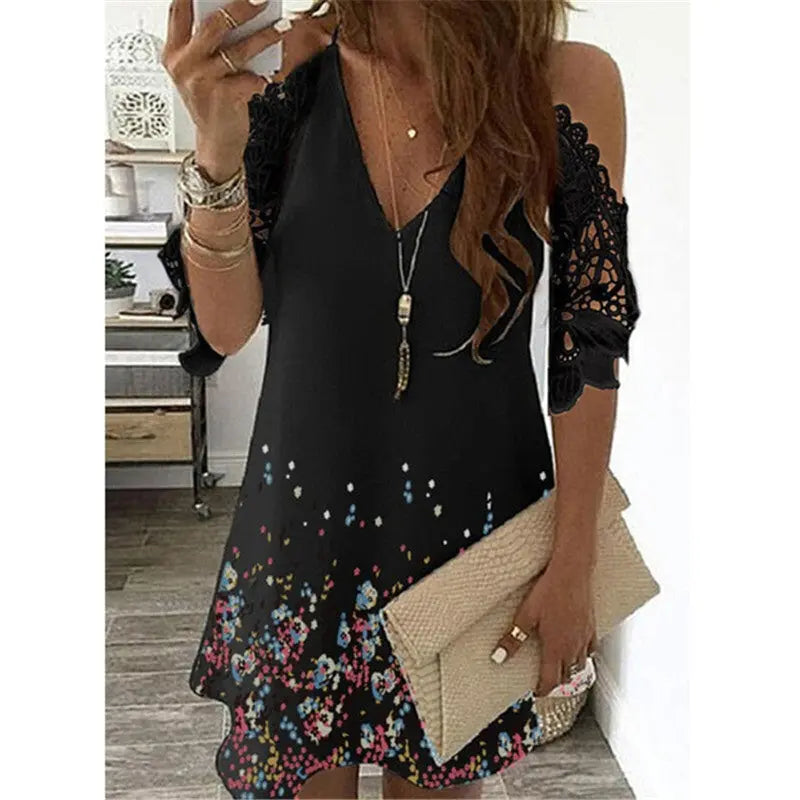 European and American Temperament Women's Suspender Type Sleeveless V-neck A-line Skirt 