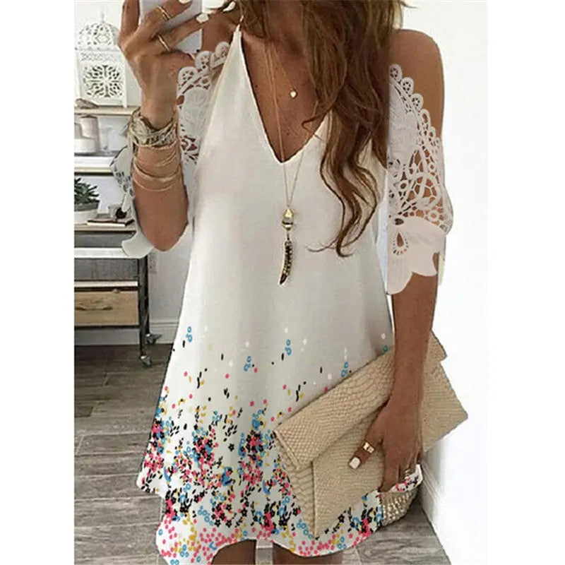 European and American Temperament Women's Suspender Type Sleeveless V-neck A-line Skirt 