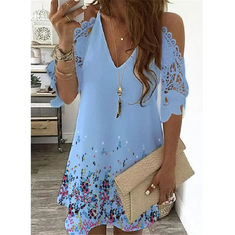 European and American Temperament Women's Suspender Type Sleeveless V-neck A-line Skirt 
