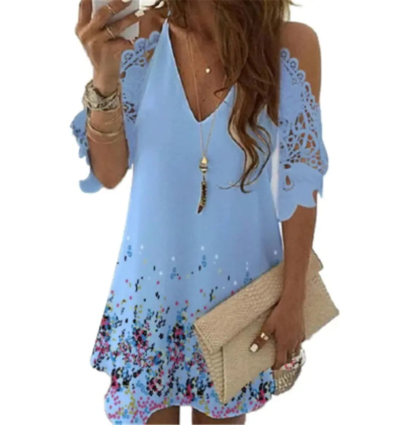 European and American Temperament Women's Suspender Type Sleeveless V-neck A-line Skirt 