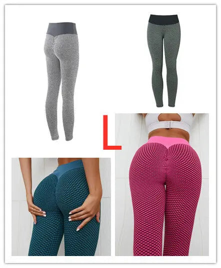 Plaid Leggings Fitness Yoga Pants Women's Seamless High Waist Breathable Gym Leggings 