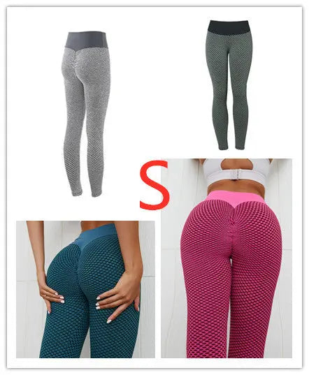 Plaid Leggings Fitness Yoga Pants Women's Seamless High Waist Breathable Gym Leggings 