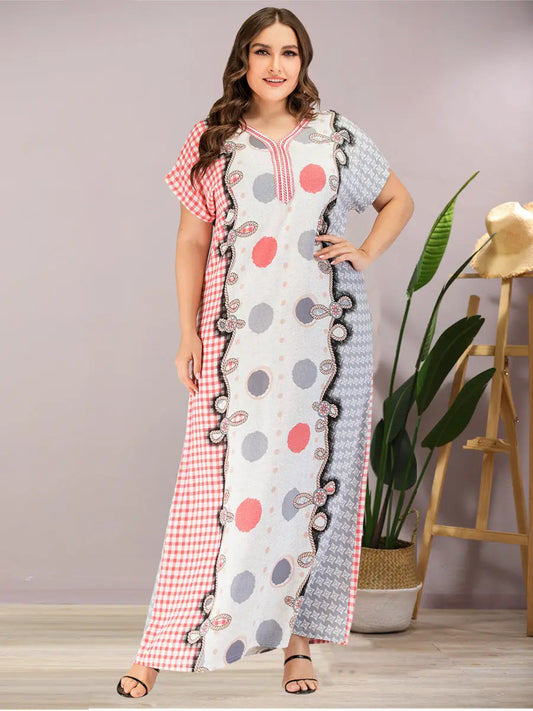 Abaya Summer Muslim Women Plus Size Long Dress 