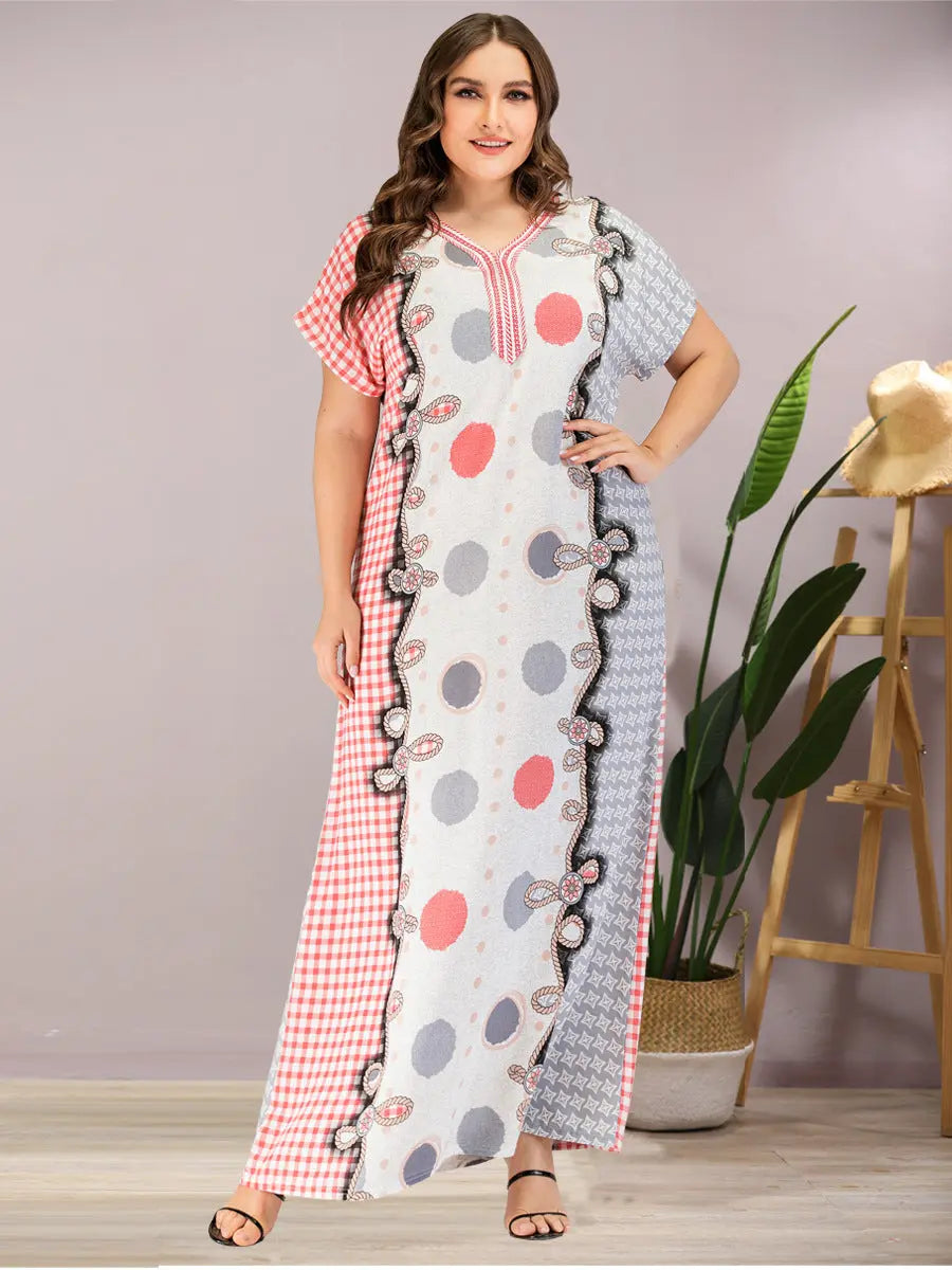 Abaya Summer Muslim Women Plus Size Long Dress 