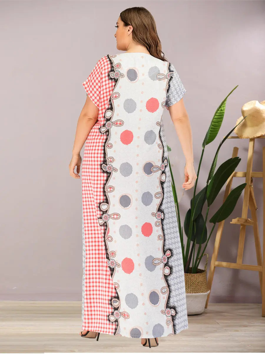 Abaya Summer Muslim Women Plus Size Long Dress 