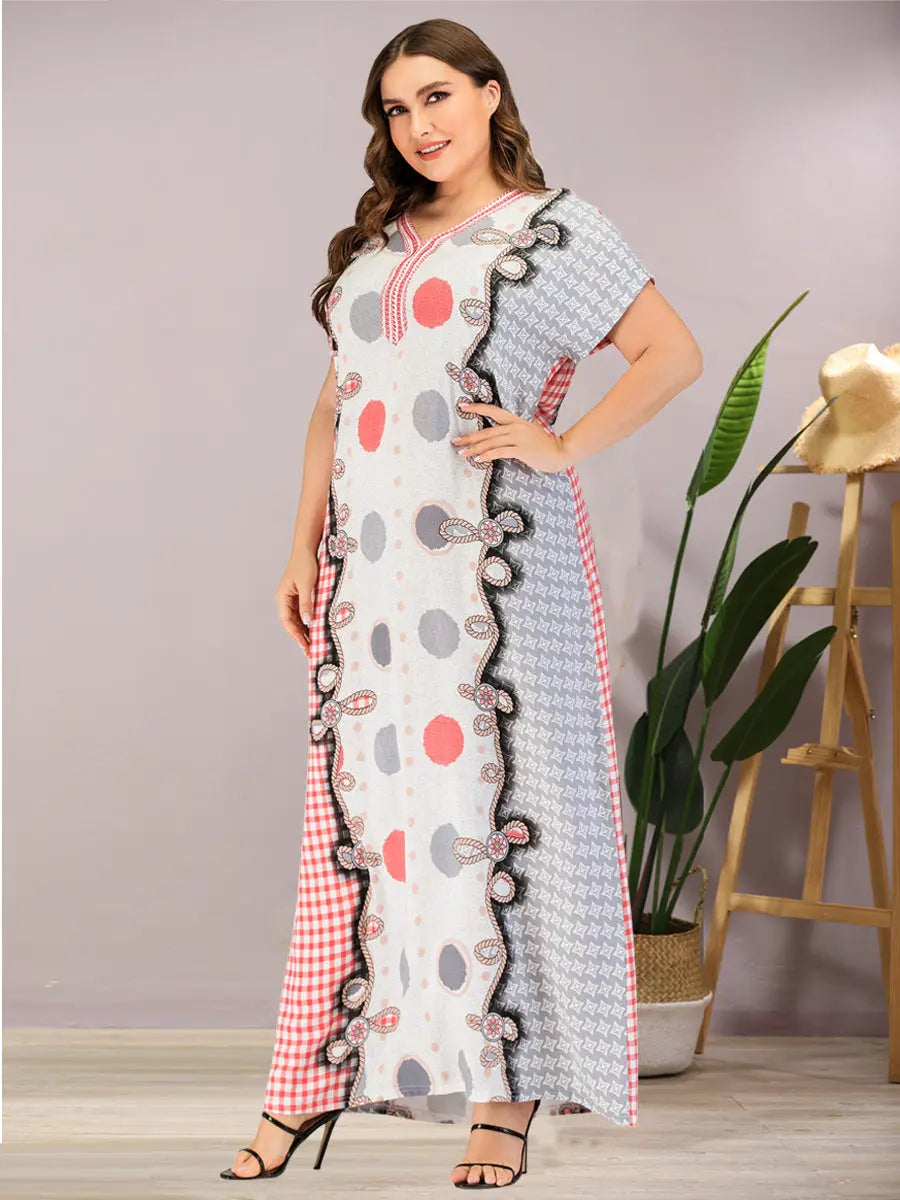 Abaya Summer Muslim Women Plus Size Long Dress 