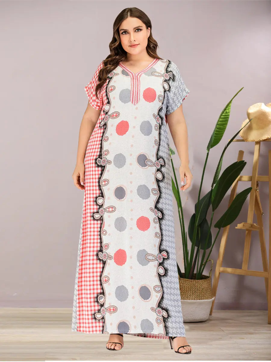 Abaya Summer Muslim Women Plus Size Long Dress 
