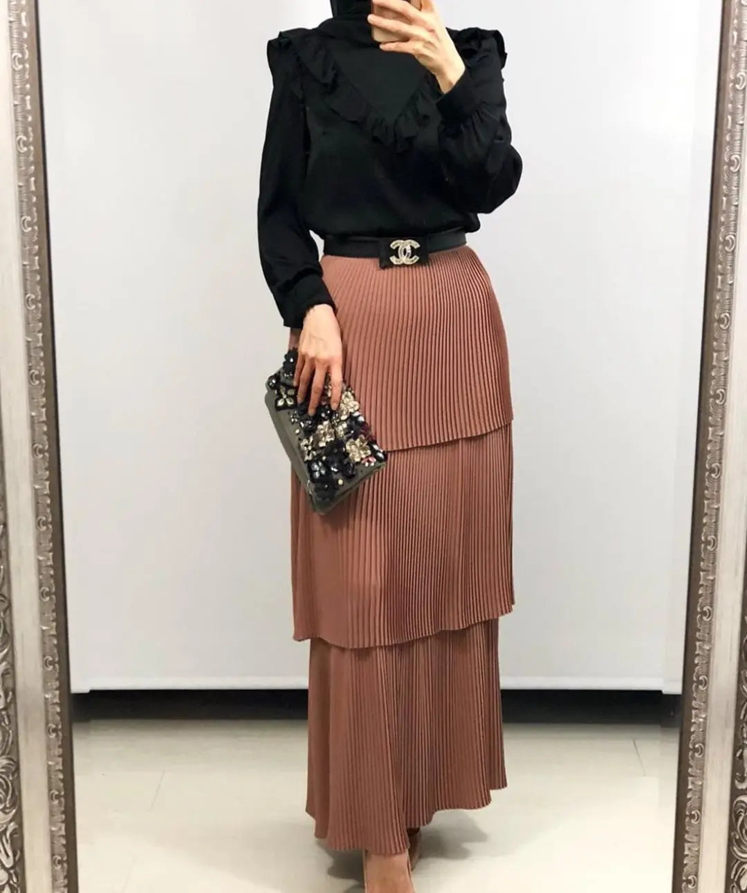 Kaftan Abaya Turkey Muslim Skirt Women Caftan Marocain Islamic Skirts Jilbab Femme Musulman Clothing 
