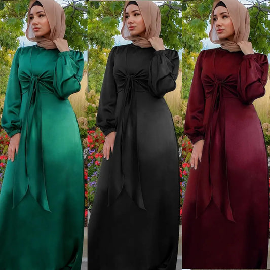 Ramadan Eid Mubarak Kaftan Dubai Abaya Turkey Muslim Women Hijab Satin Dress Islam Caftan Marocain Dresses Vestidos Robe Femme 