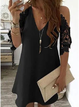 European and American Temperament Women's Suspender Type Sleeveless V-neck A-line Skirt 