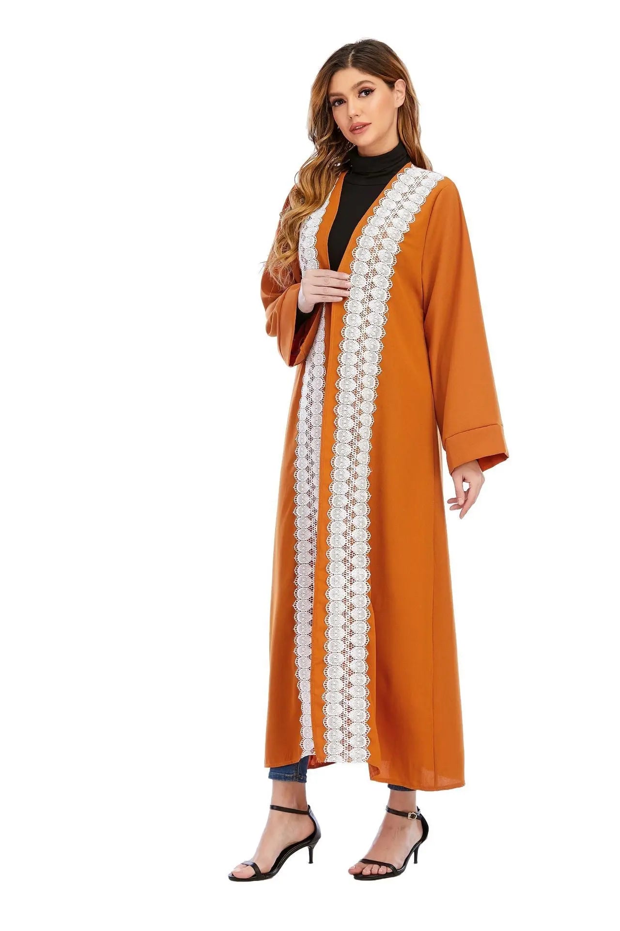 Muslim Abaya Cardigan Long Jacket Large Size Middle Eastern Robe Fashion Turkish Women 