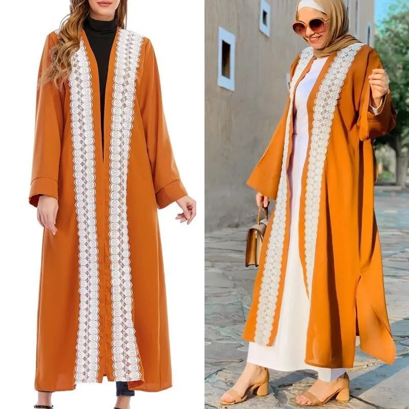 Muslim Abaya Cardigan Long Jacket Large Size Middle Eastern Robe Fashion Turkish Women 