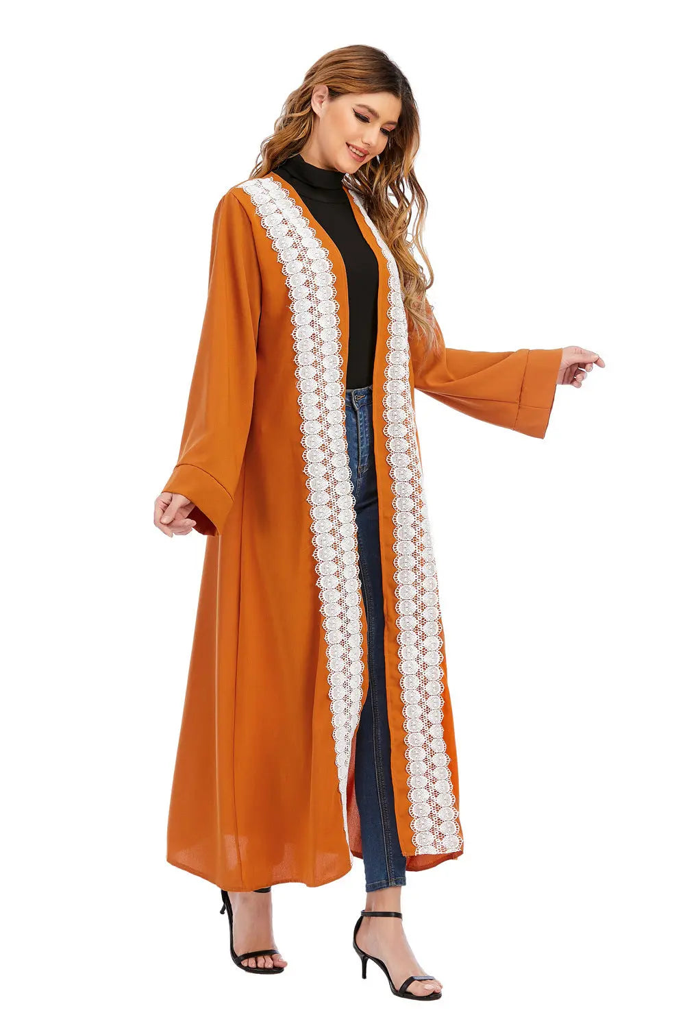 Muslim Abaya Cardigan Long Jacket Large Size Middle Eastern Robe Fashion Turkish Women 