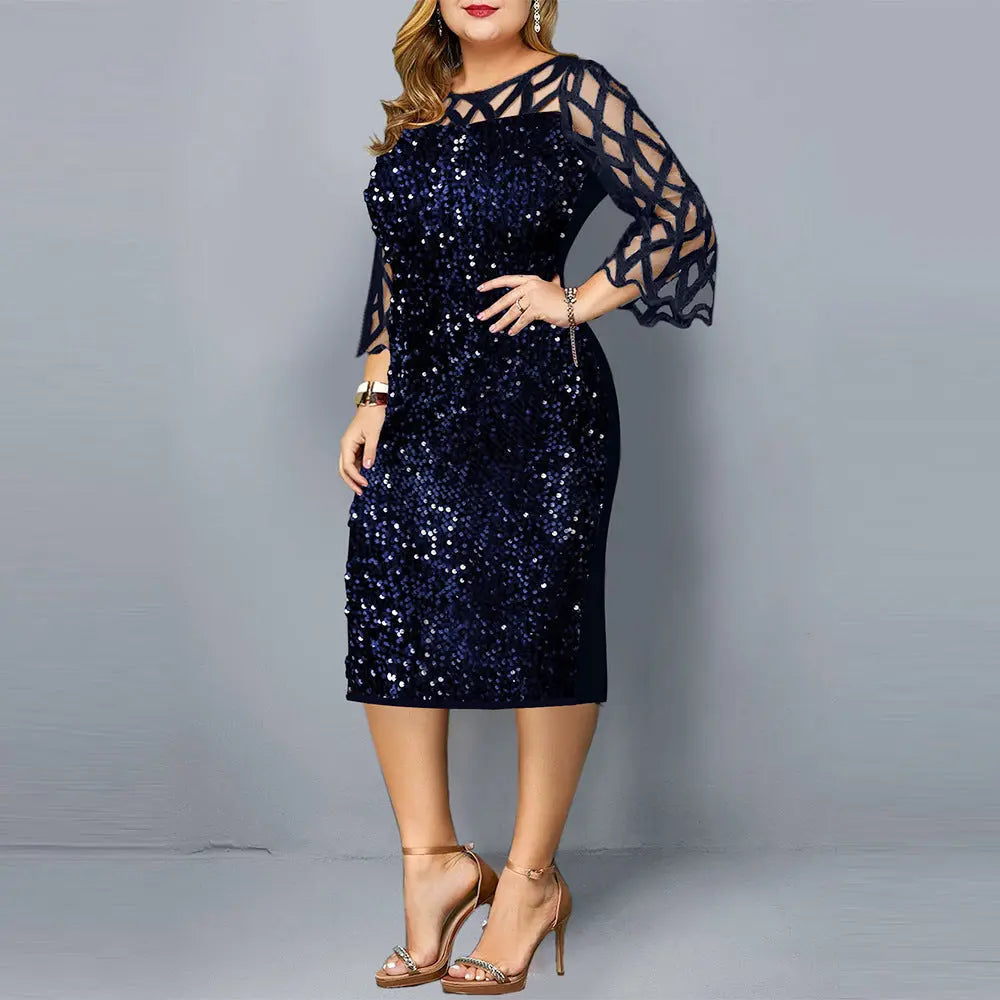 Party Dresses Sequin Plus Size Women's Sexy Night Club Dress 