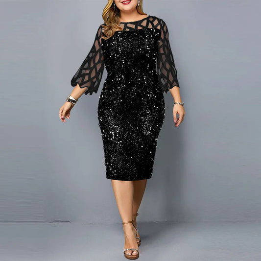 Party Dresses Sequin Plus Size Women's Sexy Night Club Dress 