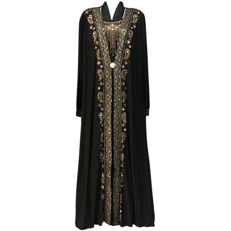 Striped Gold Powder Dubai Middle East Islamic Ladies Robe African Ladies Dress  Striped Gold Powder Dubai Middle East Islamic Ladies Robe African Ladies Dress Striped Gold Powder Dubai Middle East Islamic Ladies Robe African Ladies Dress Striped Gold Powder Dubai Middle East Islamic Ladies Robe African Ladies Dress Zenzi Style