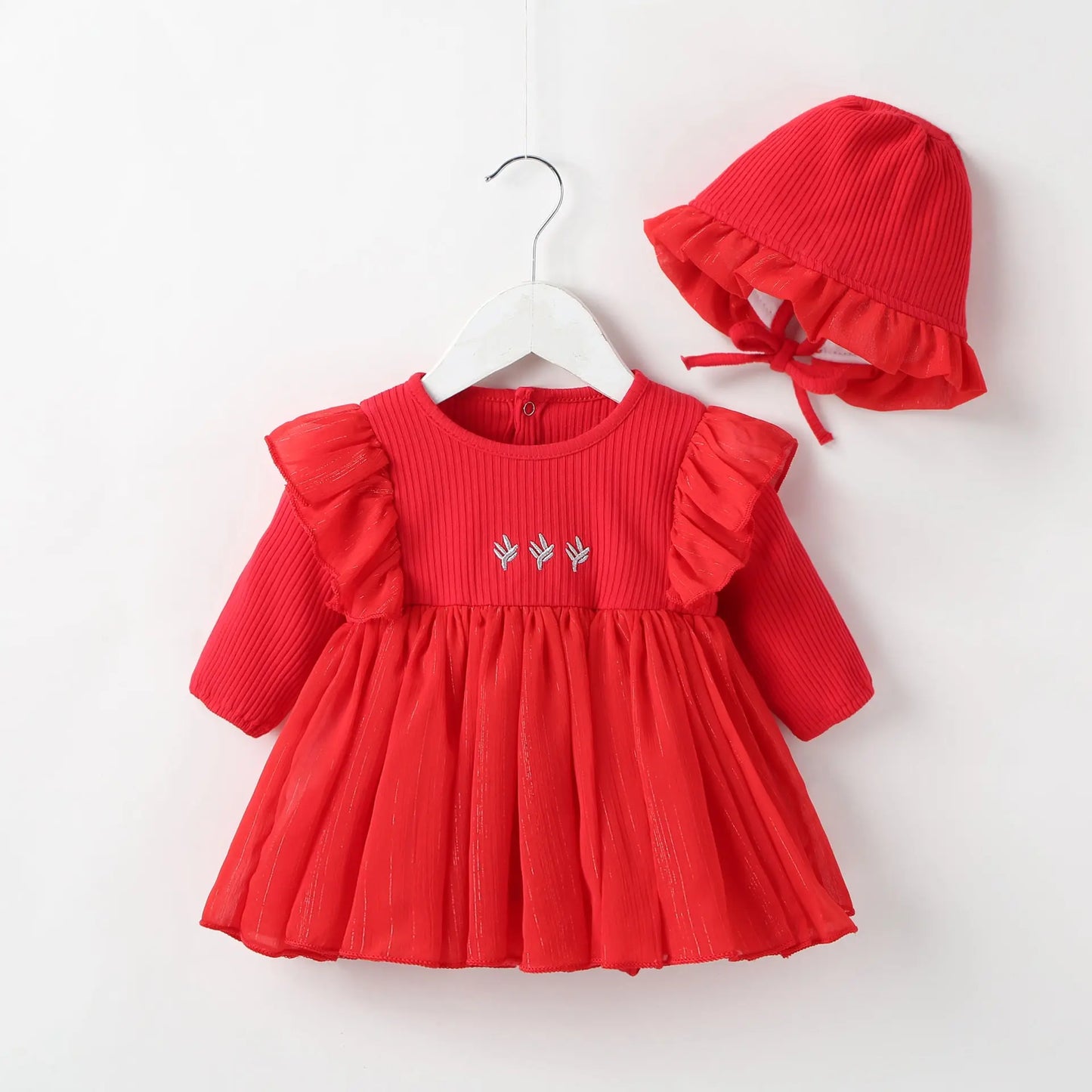 Baby Girl Autumn Dress Baby Princess Dress Red Dress 