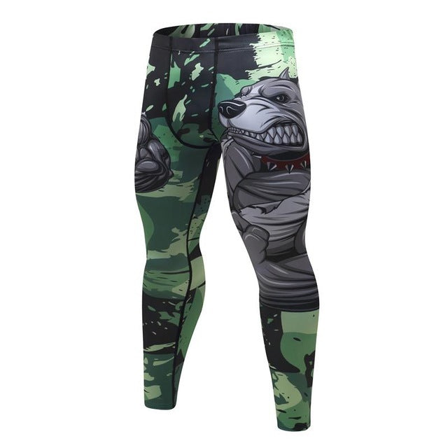 Mens Tracksuit Set D Animal Compression T-Shirt Pants Skin