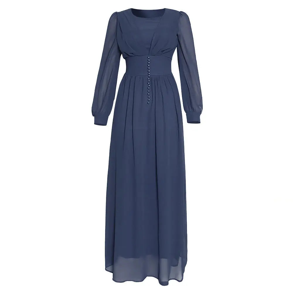 Muslim Women's Clothing Long Sleeve Chiffon Dress 