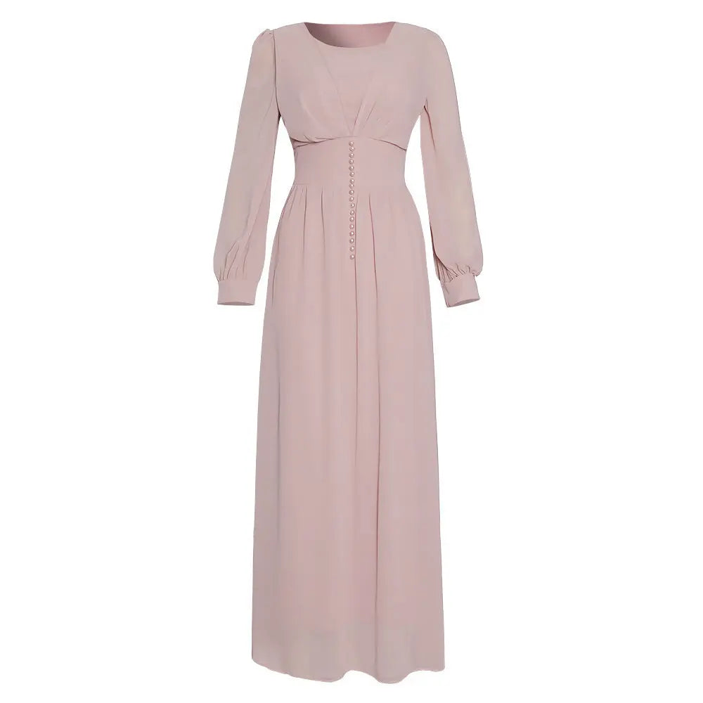 Muslim Women's Clothing Long Sleeve Chiffon Dress 