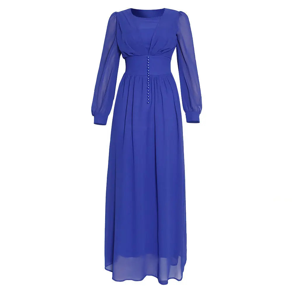 Muslim Women's Clothing Long Sleeve Chiffon Dress 