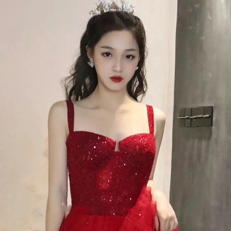 New Sequin Sling High-grade Princess Engagement Dress For Women 