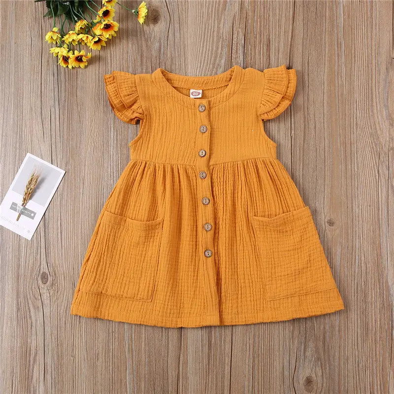 Girls short sleeve cotton dress 